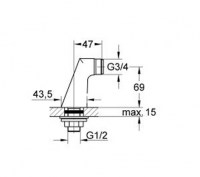 MEDIDAS GROHE 12030000 COLUMNA GRIFERIA BAÑO